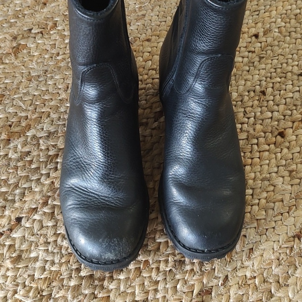 Santana Canada Black Leather Mid-Calf Zip Boots - Picture 3 of 9